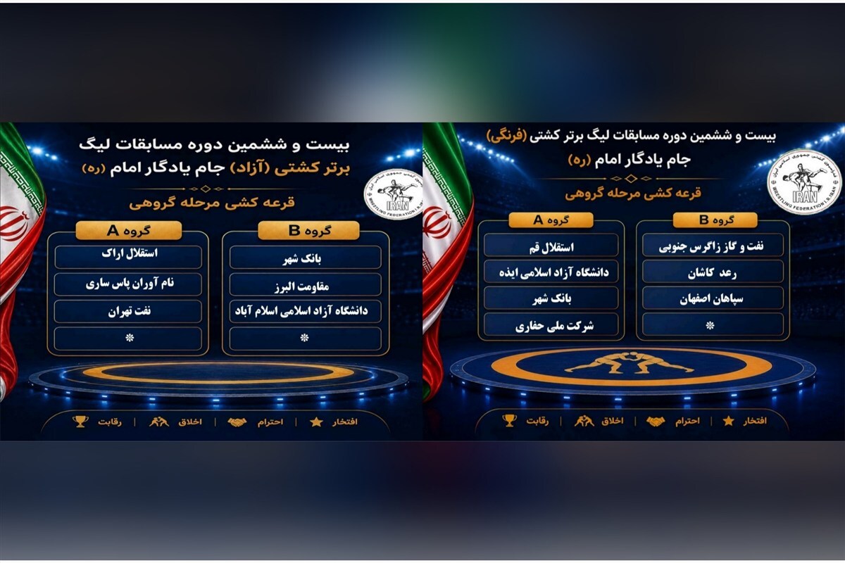 گروه بندی تیم‌های حاضر در لیگ برتر کشتی مشخص شد