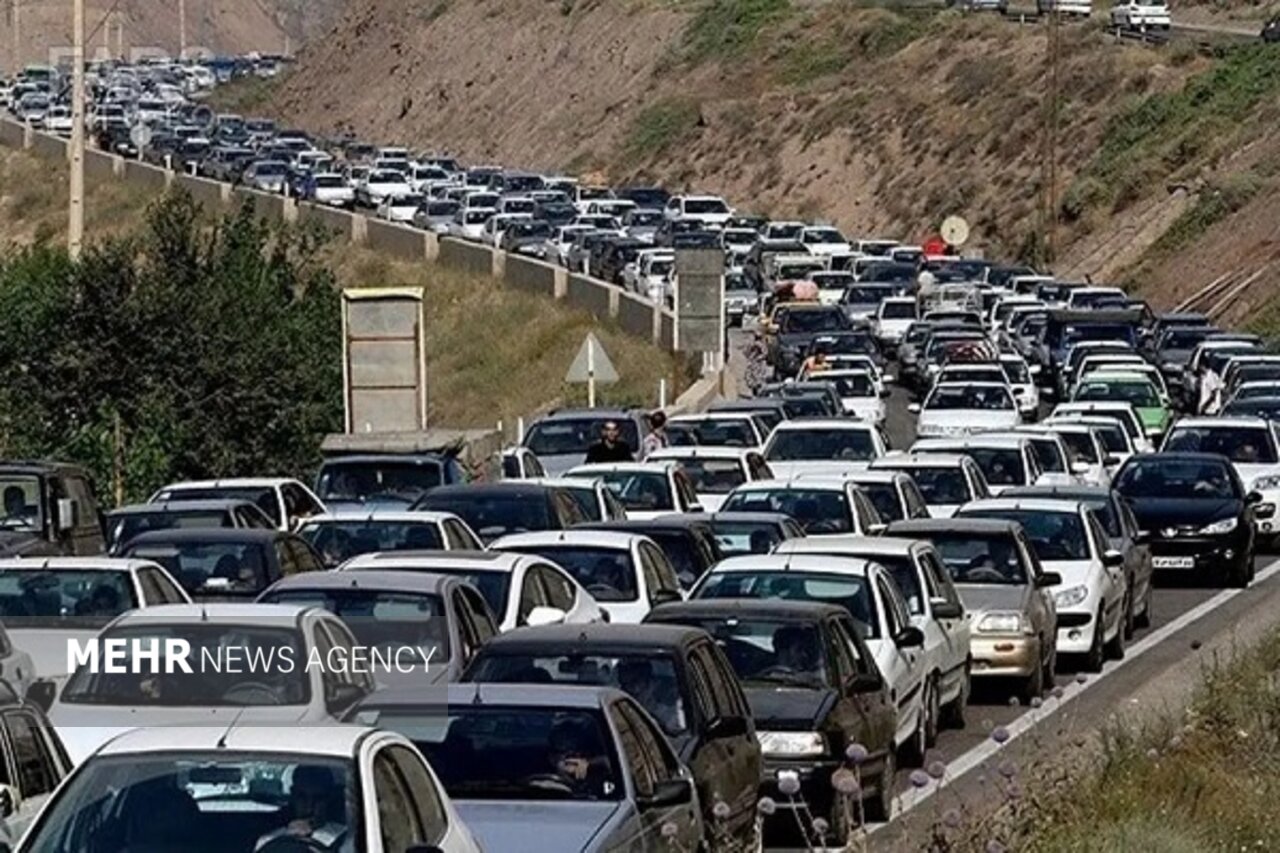ترافیک سنگین در مسیر جنوب به شمال جاده چالوس