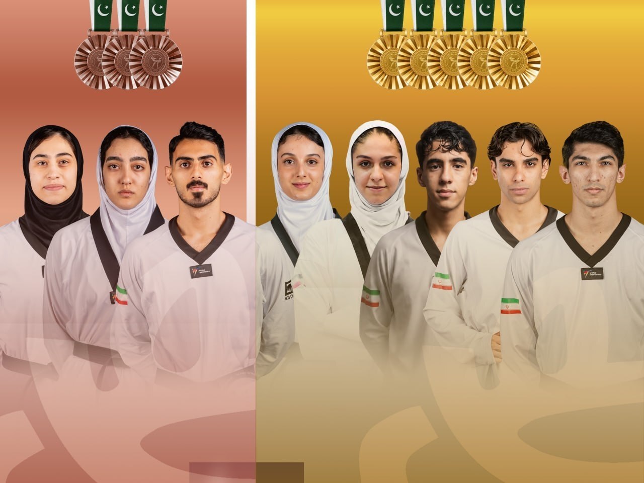 کسب ۵ نشان طلا و ۳ برنز تکواندوکاران ایران در پاکستان
