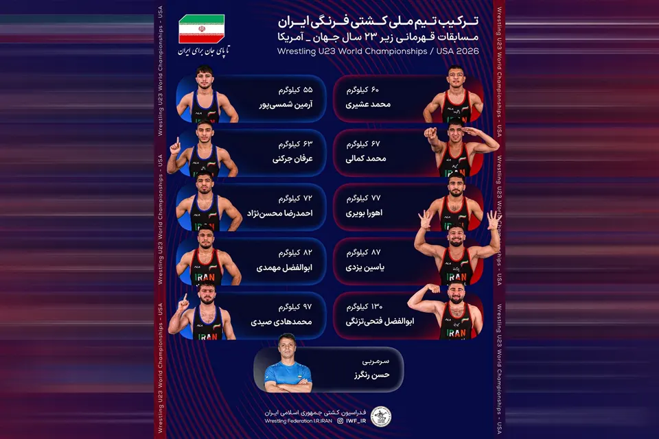 کشتی فرنگی زیر ۲۳ سال جهان؛ نمایندگان ایران حریفان خود را شناختند