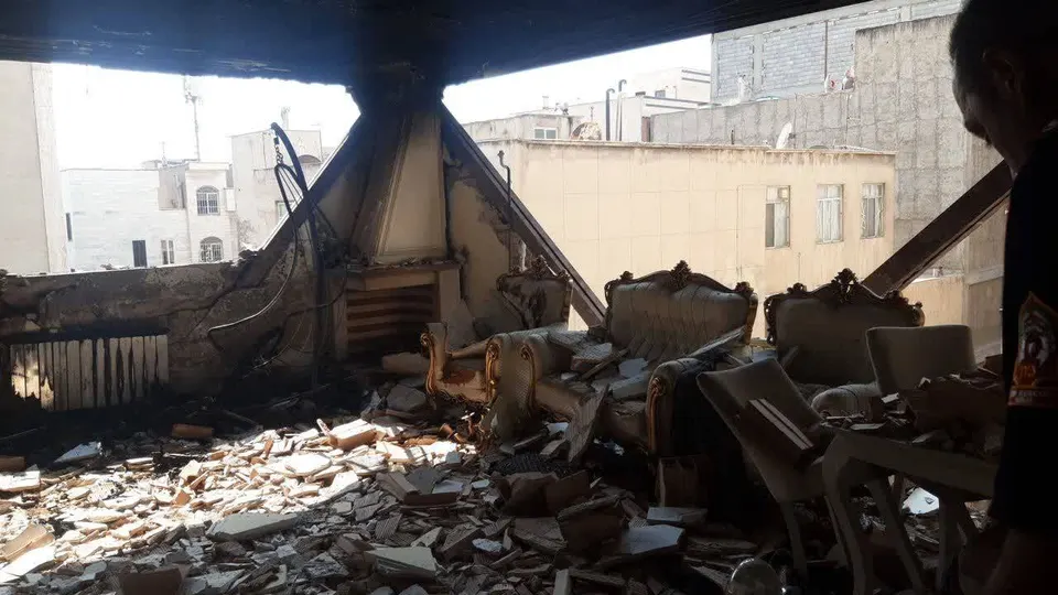انفجار و آتشسوزی در یک ساختمان مسکونی به علت نشت گاز