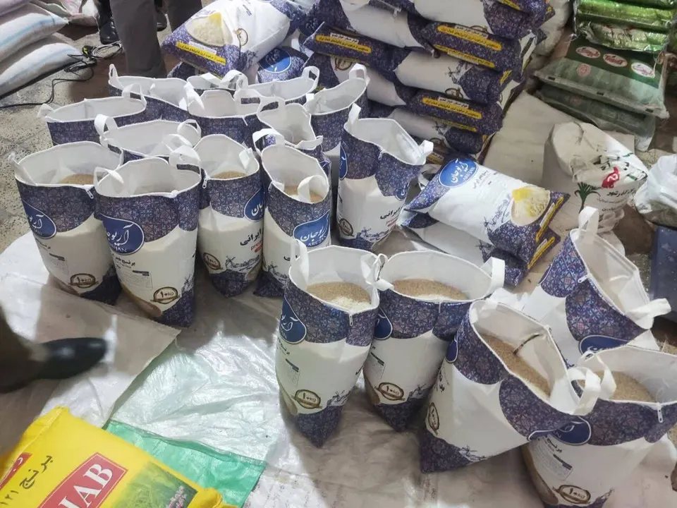 کشف ۹۸ تن برنج احتکار شده در شورآباد تهران
